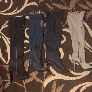 Jean thigh boots